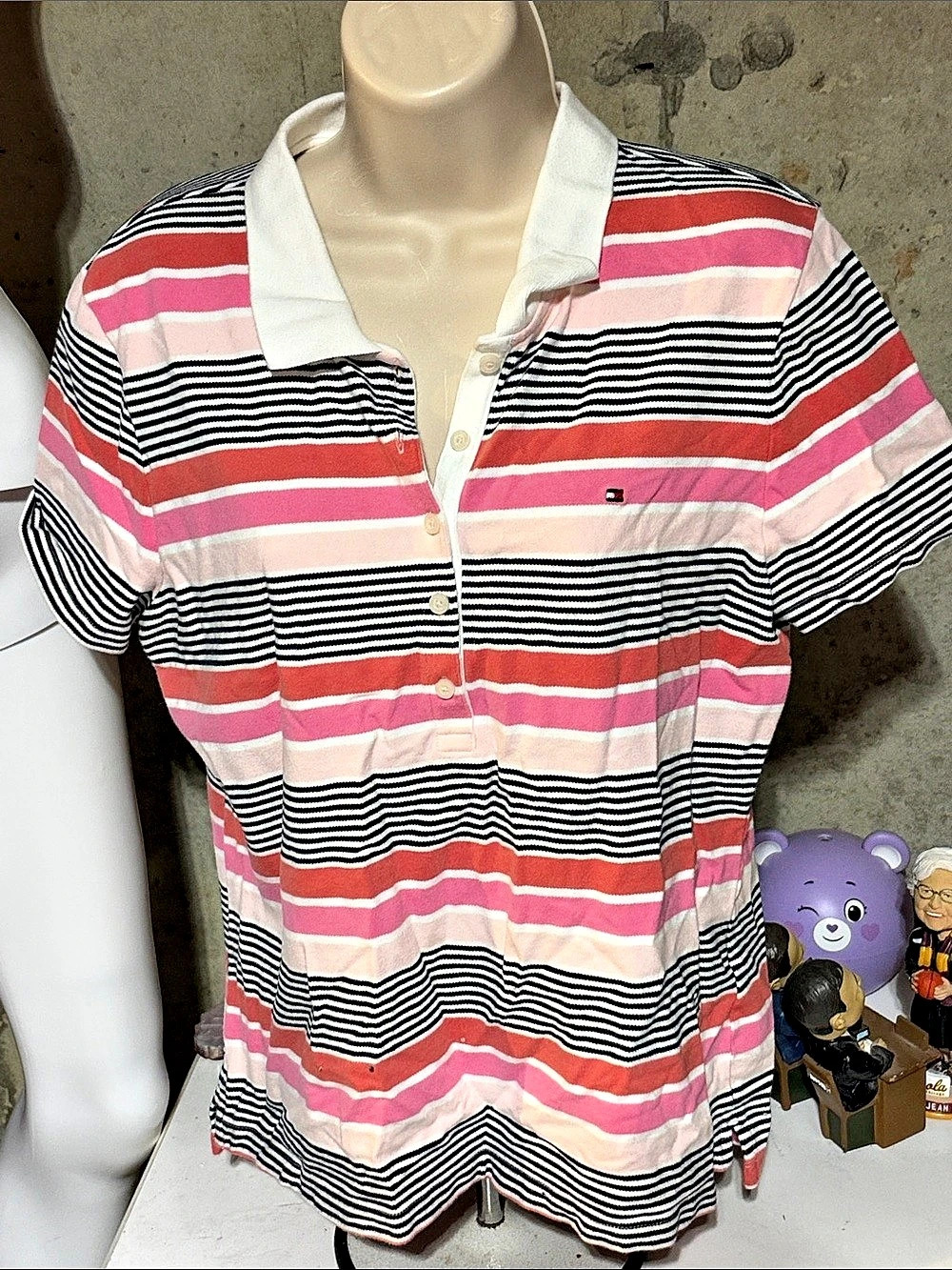 Tommy Hilfiger Striped Short Sleeve Polo Size Large